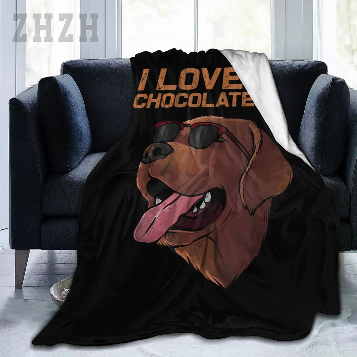 Blanket Chocolate Labrador Retriever Dog Lab Flannel Multifunction Camping Sofa Cover Keep Warm