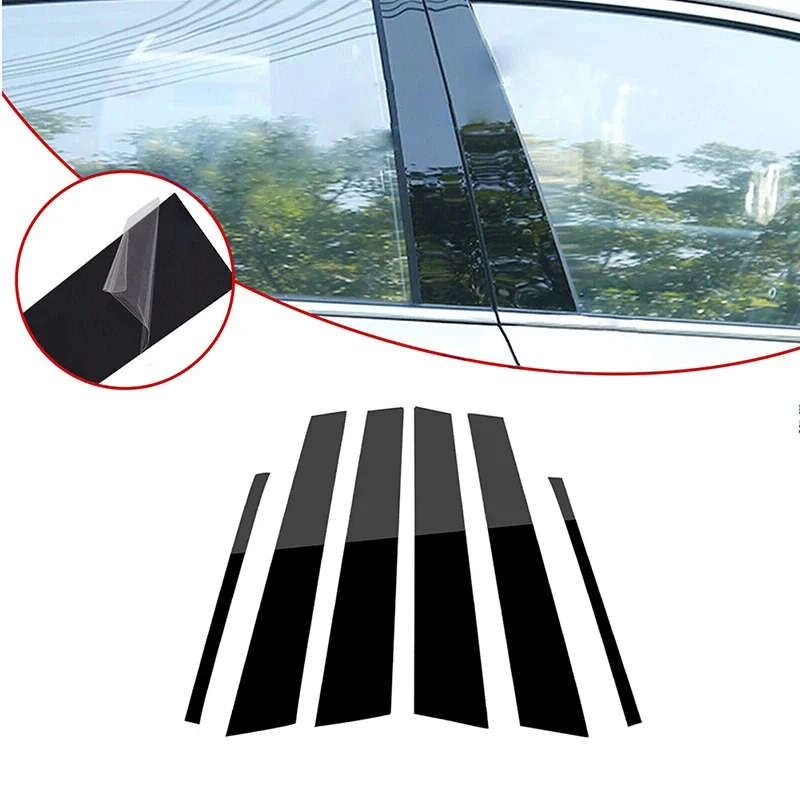 

6pcs Glossy Black Car Window Door Column Center B C Pillar Post Cover Trim Sticker Fit For Toyota Camry Daihatsu Altis 2007-2011