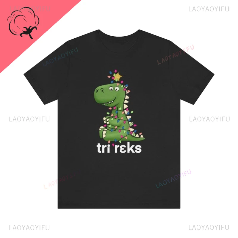 Speech Pathology Christmas Tshirt Little Dinosaur Colored Lights Tshirt Christmas T-shirt Dinosaur Xmas Light Printing Tees