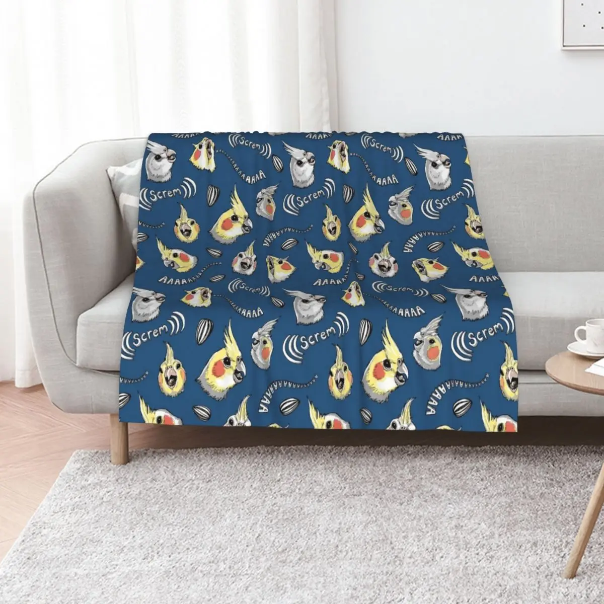 Cockatiel Screm Throw Blanket Travel Beautifuls manga Soft Big Multi-Purpose Shaggy Blankets