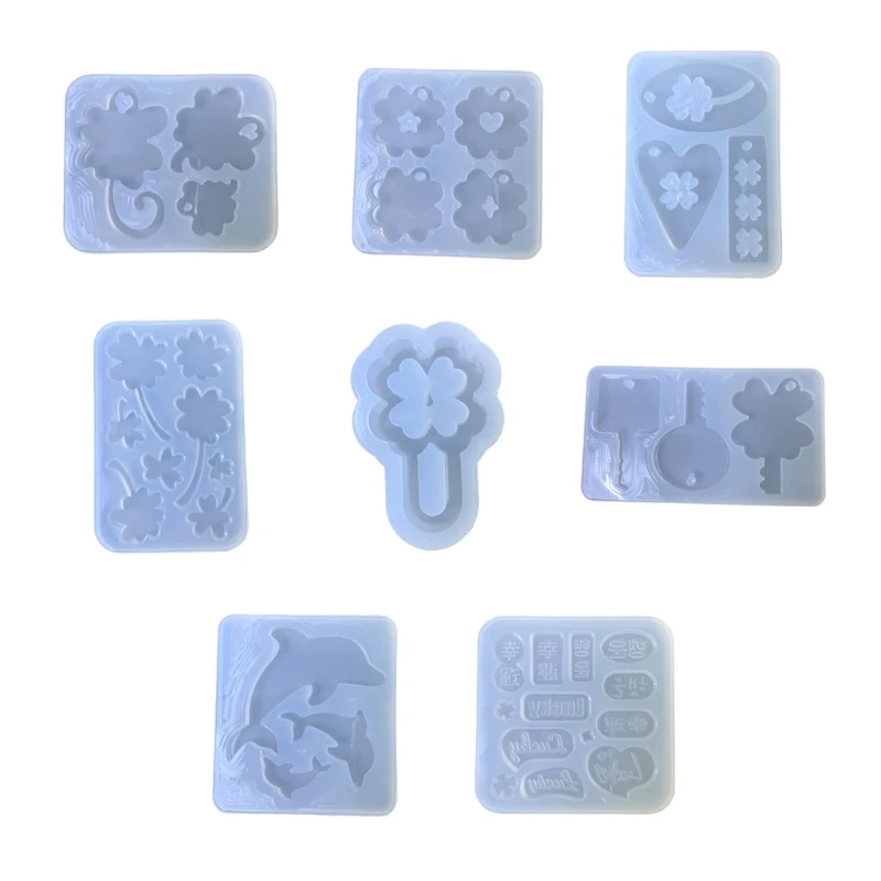

Clovers Pendant Mold Handmade Jewelry Charm Mould Silicone Accessory Mould Drop shipping
