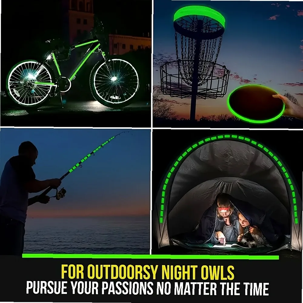 Glow in The Dark Tape 3 Rolls Mixed Sizes Waterproof Fluorescent Sticker for Fishing Rod Rope Paint Stars Halloween