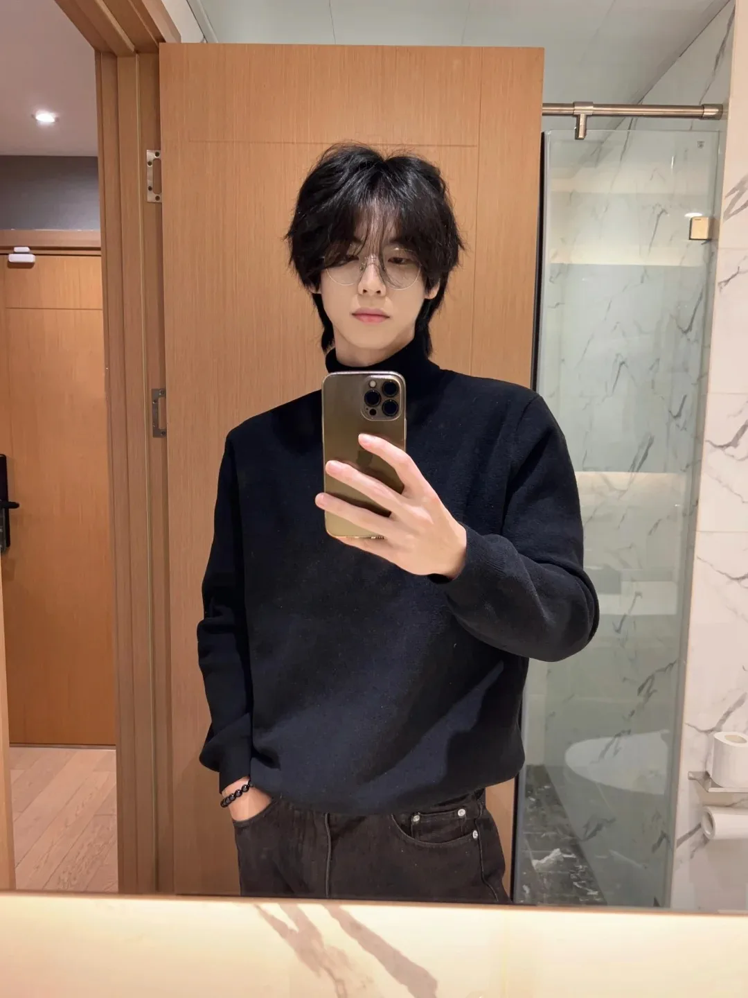 

Bla High Collar Men's Sweater Casual Inner Wear Turn-down Collar Pure Color Knitted irt Winter Season Trendy Brand Base L...