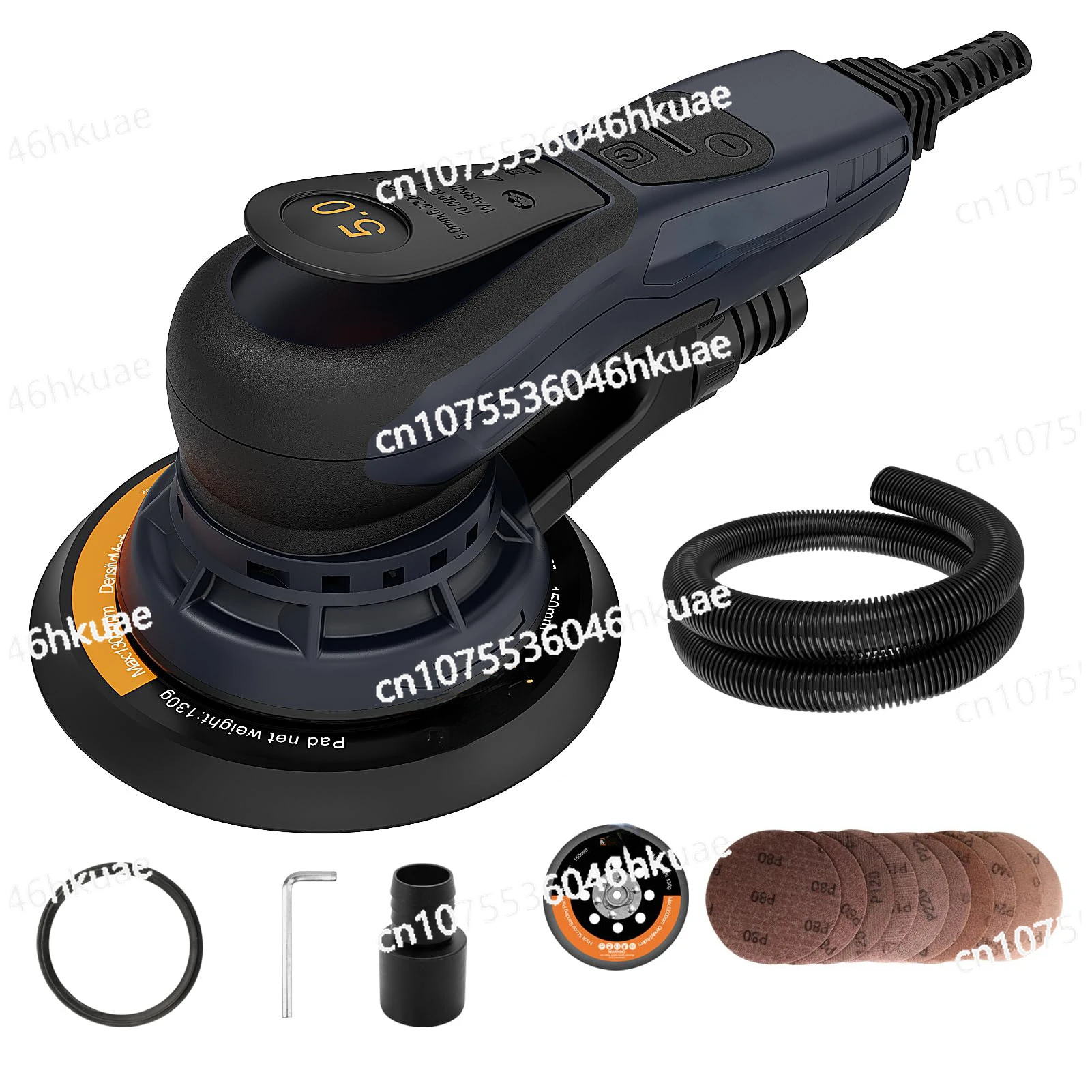 6 Inch Wall Grinding Machine Orbital Motor Electrical Multifunction Vacuum Head Putty for Car Polisher Wood Corners Sander