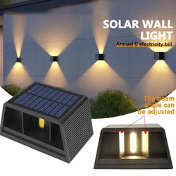 LED solar wall lamp waterproof wall lamp ABS 5W IP65 Adjustable for up and down lighting porch and courtyard Decoration LIGHTS