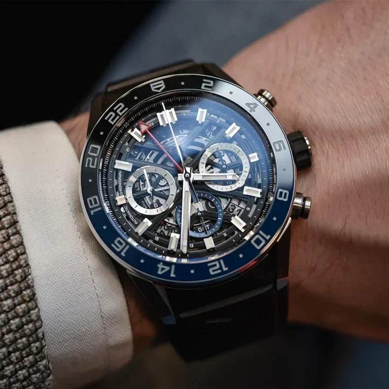 جديد فاخر عادية رياضة رجالي رياضة VK كوارتز ساعة الفولاذ المقاوم للصدأ حزام الساعات الرياضية للرجال Relogio 45 مللي متر