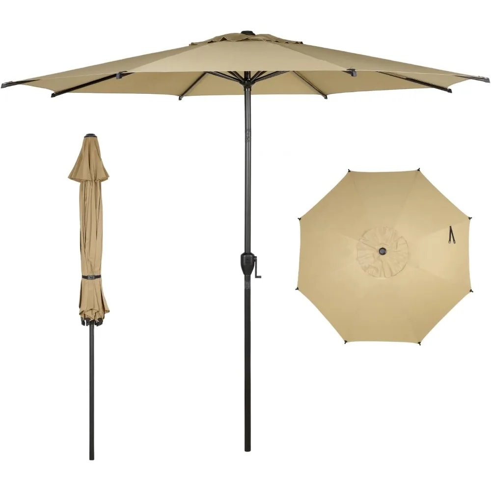 

Outdoor Patio Umbrella Outdoor Table Umbrella with Push Button Tilt and Crank Market Umbrella 8 Sturdy Ribs UV Protection