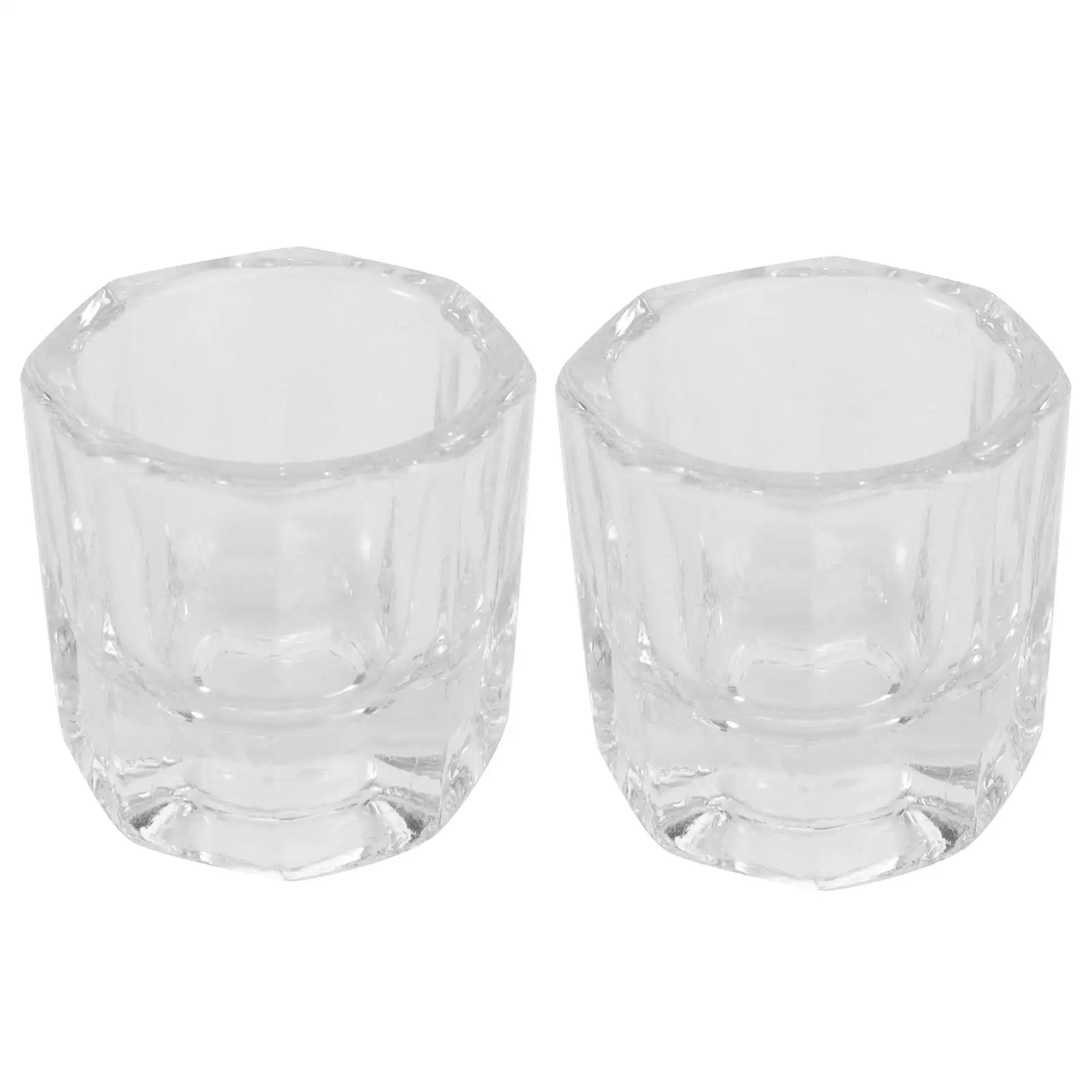 

2 Pcs Nail Crystal Cup Manicure Glass Dishes Cups Tools for Tint Bowls Liquid