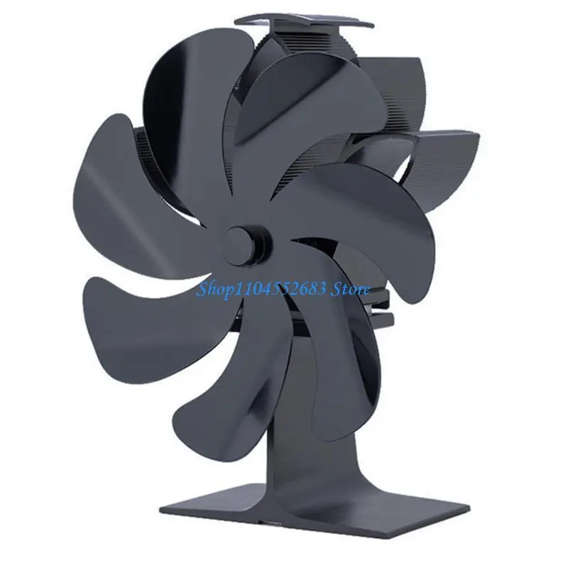 

Y6GD 7-Blade Fireplace Fan Heat Powered Stove Fan Large Air Efficient Heat Distribution Perfect for Your Large Rooms