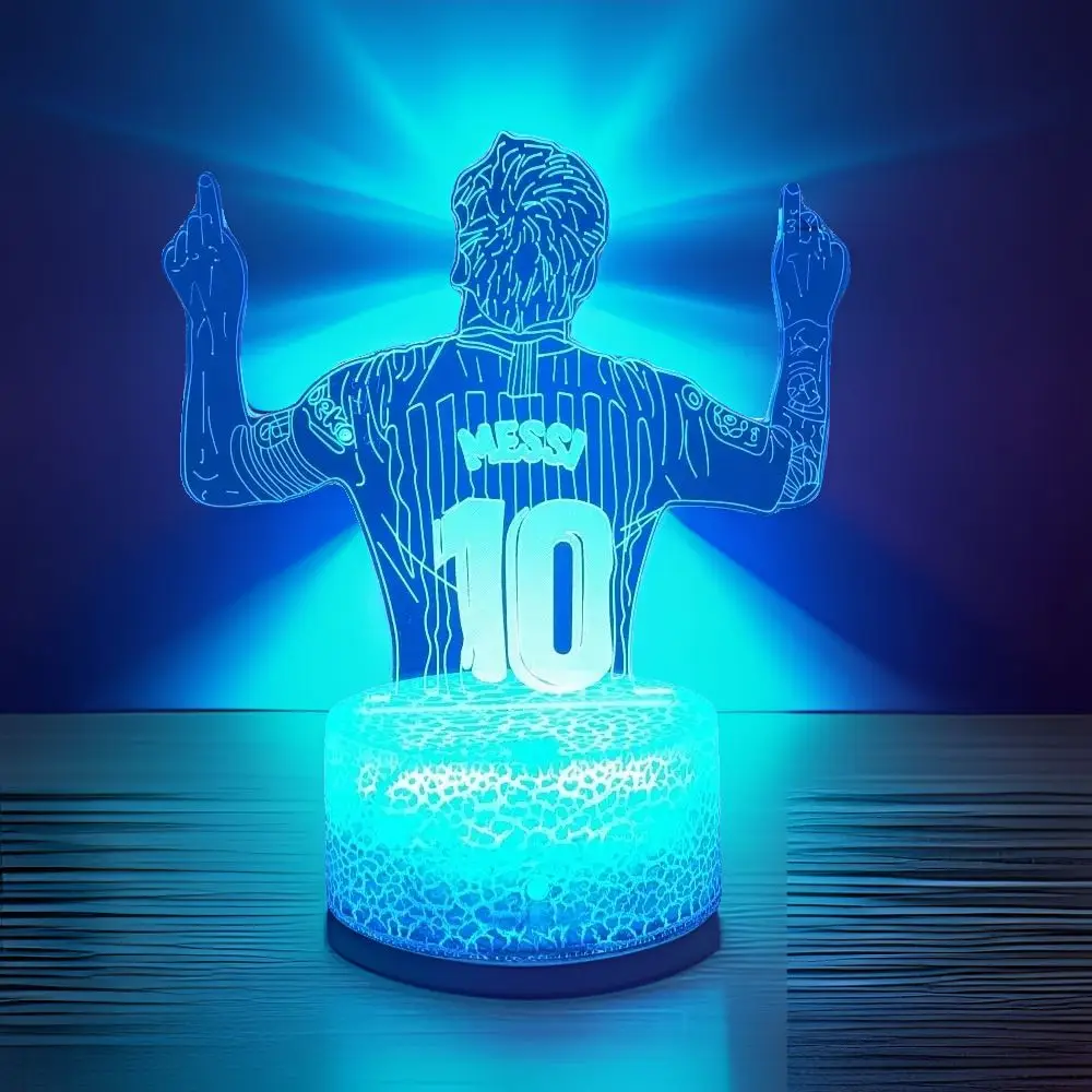 3D Lamp Illusion LED Night Light Football Character Messi Luminous Touch Child Nightlight Kids BedRoom Decor Table Lamps Gifts