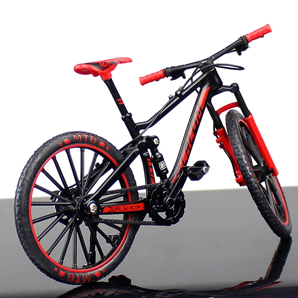 Modelo de bicicleta mini liga para crianças e adultos, metal fundido, mountain bike dedo, downhill bike, brinquedos verdes colecionáveis, 1:10