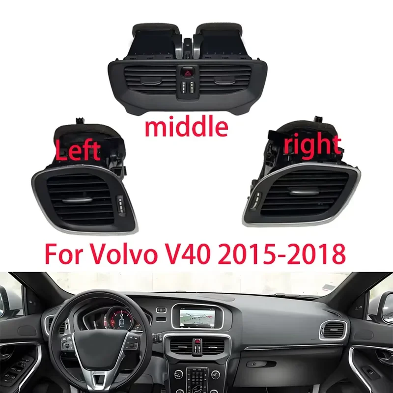 Car Front Dash Center Console AC Air Vent Outlet Trim for Volvo V40 2015-2018 Auto Interior Accessories Replacement Parts