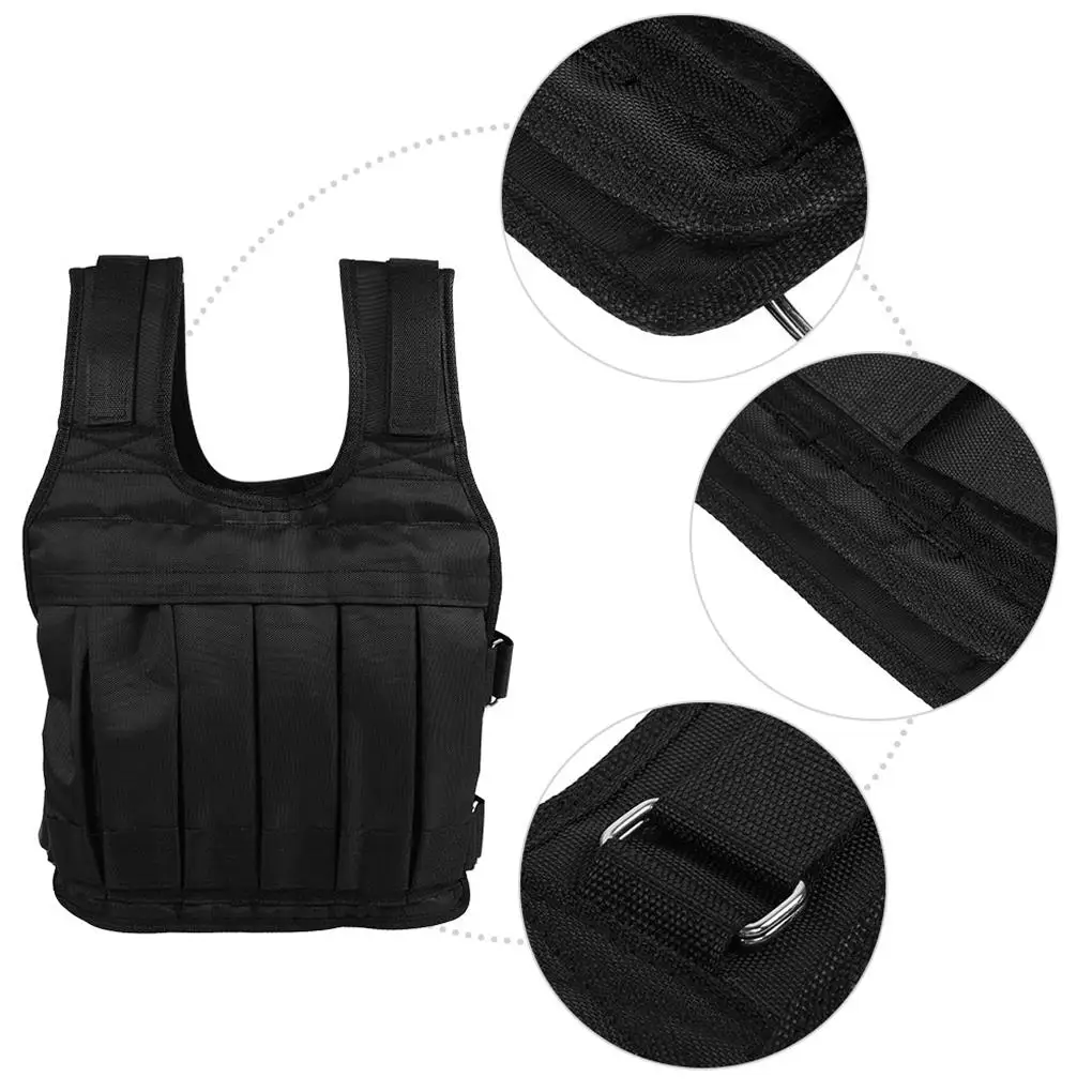 50KG Men Exercise Loading Weight Vest Running Fitness Weight Boxing Training Adjustable Vest Good Breathability Sand Clothing