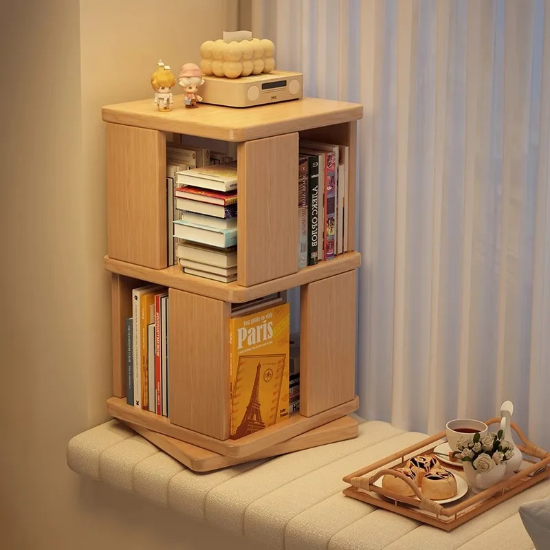 

Solid wood rotating desktop shelves, balcony storage cabinets, window side cabinets, bedroom bookcases