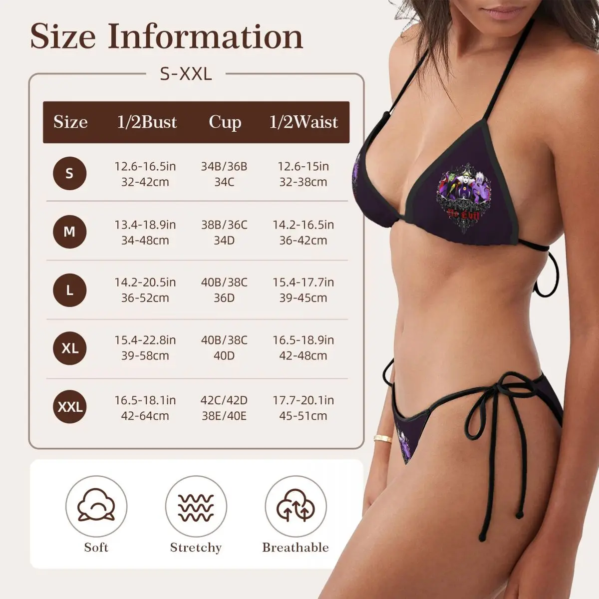 Custom Maleficent Bikini Set Two Piece Swimsuit Powerful Witch Bikinis Sets Women Women's Sexy Triangle Bikini Sets For Women