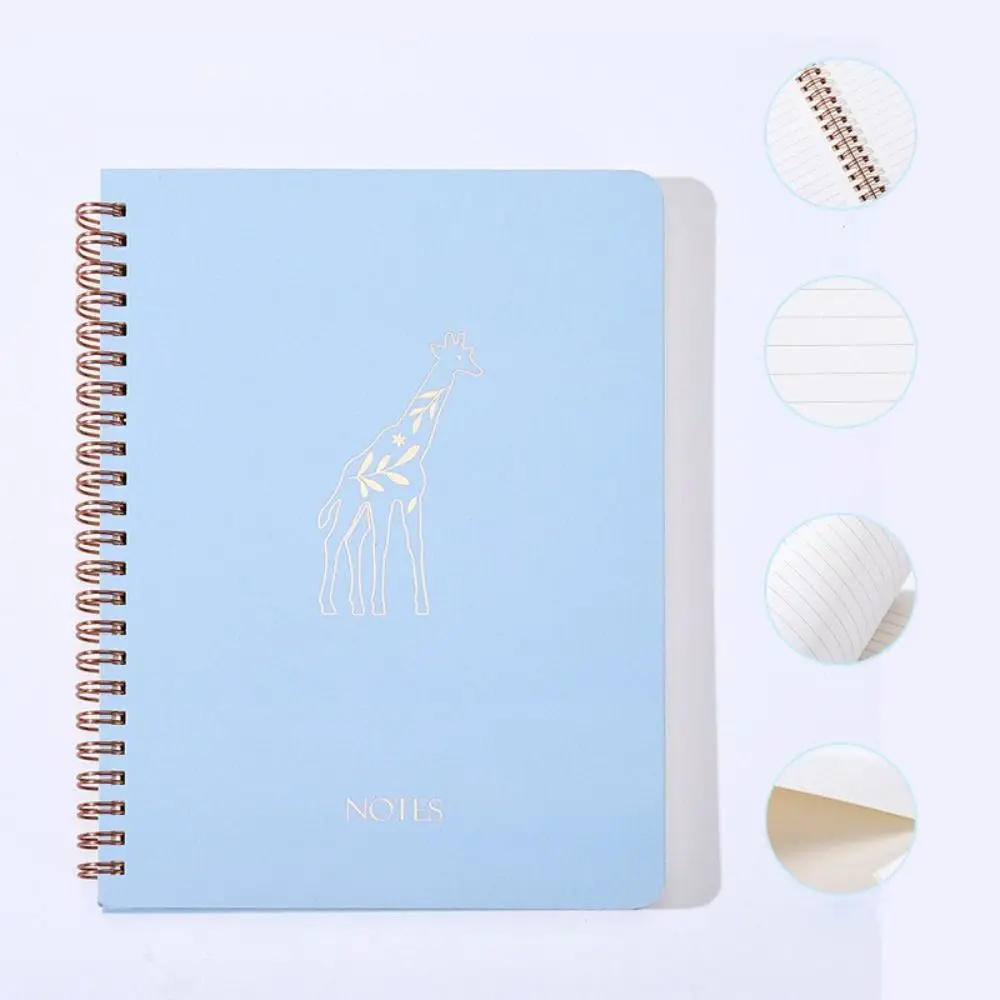 Memo Notes Spiral Notebooks Protect Eye Paper Gold Stamping Simple Notepad Diary Learning Supplies A5 Coil Notebook Student