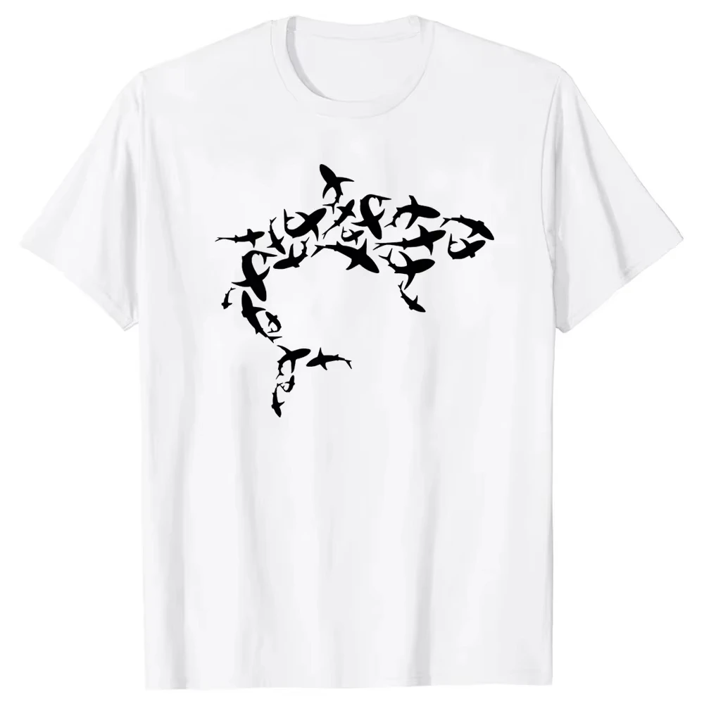 Great White Shark Enthusiast Marine Biology Animal Science T-shirt Crew Neck Streetwear Women's Clothing Graphic T Shirts Y2K