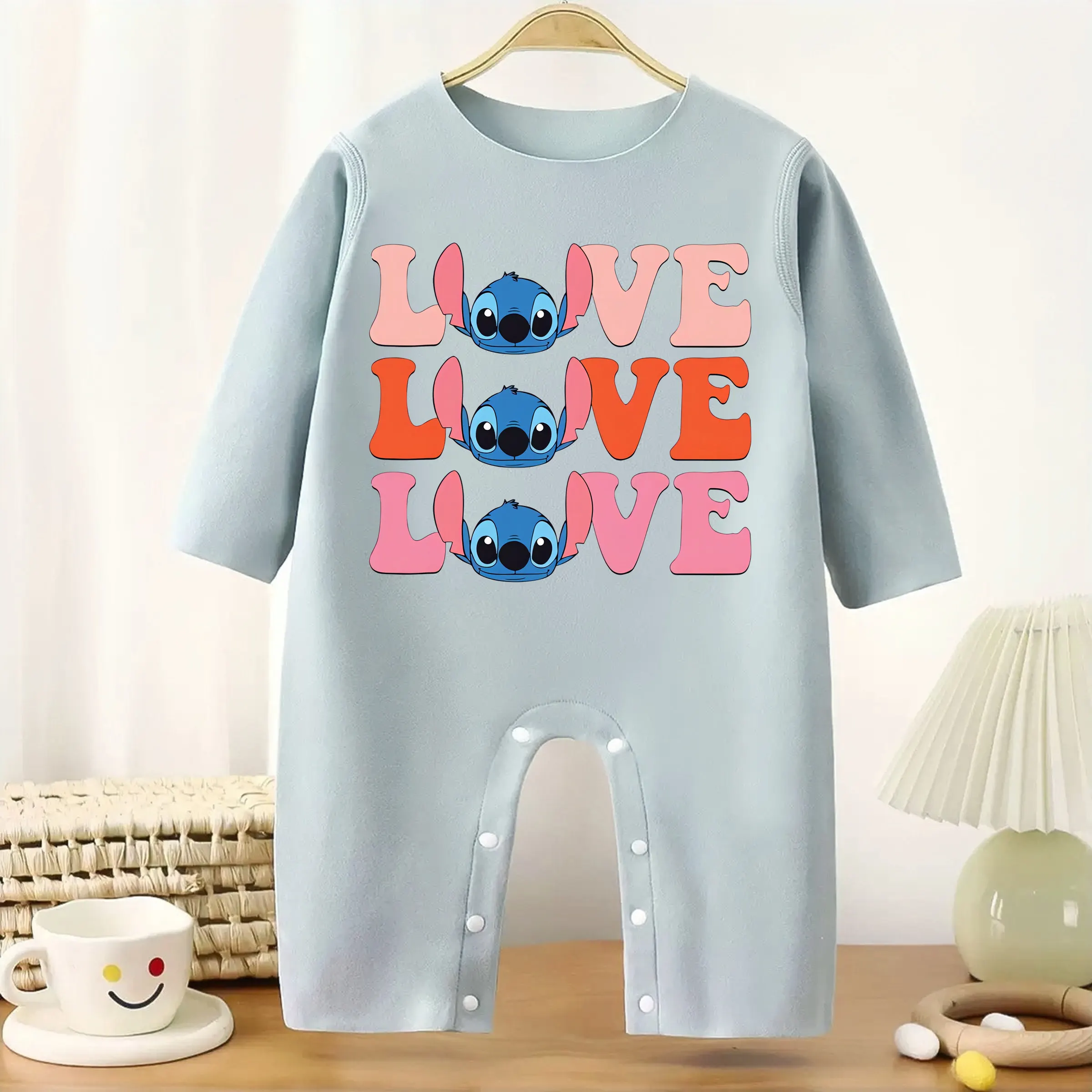 الحب رسالة غرزة طويلة الأكمام الطفل ارتداءها الدفء كقاعدة نيسيي لارتفاع 60-90 سنتيمتر ملابس الطفل بذلة مريحة #2