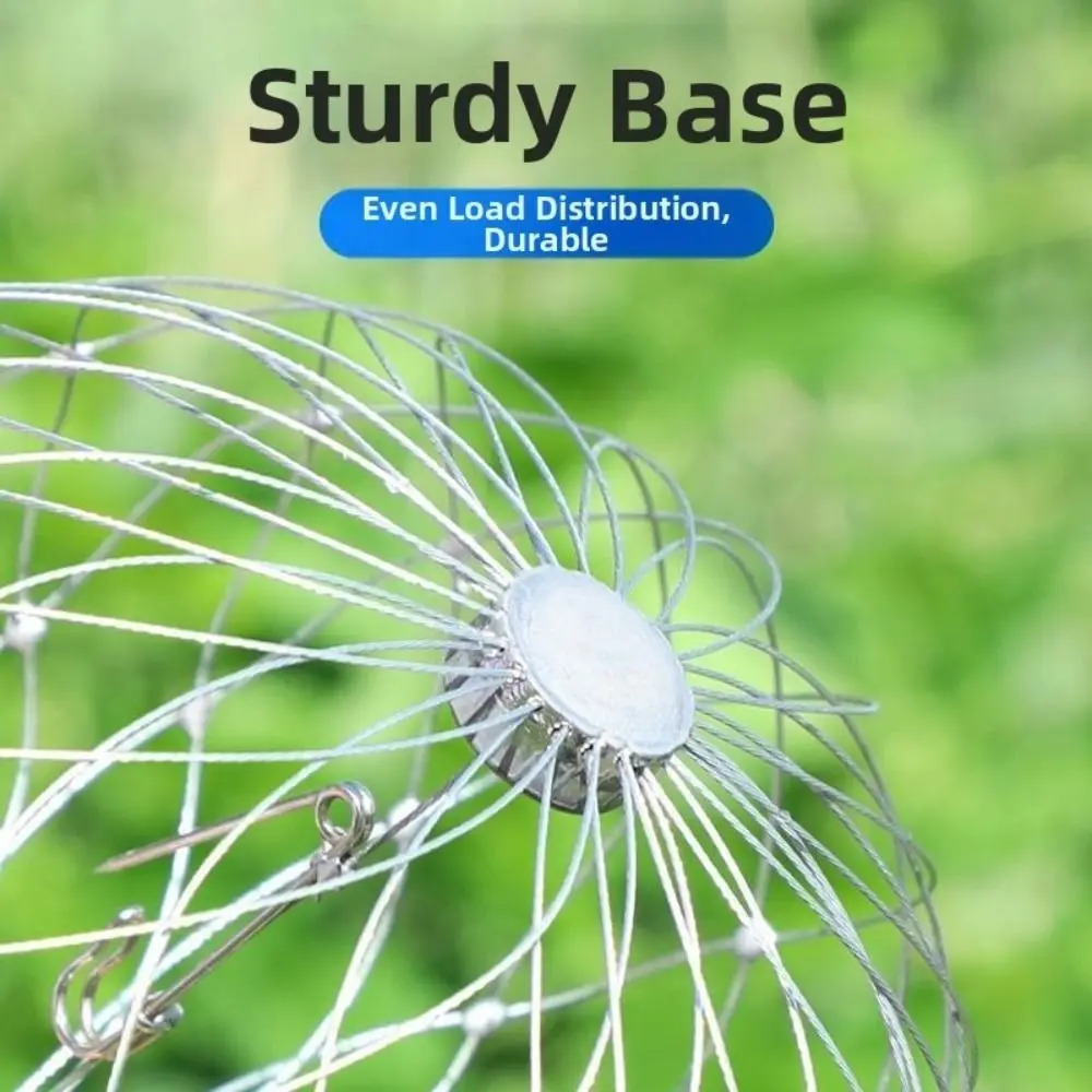 Steel Wire Fishing Net Cage Automatic Open Closing Saltwater Resistant Wire Crab Trap Durable Mesh Portable Design Fish Trap Net