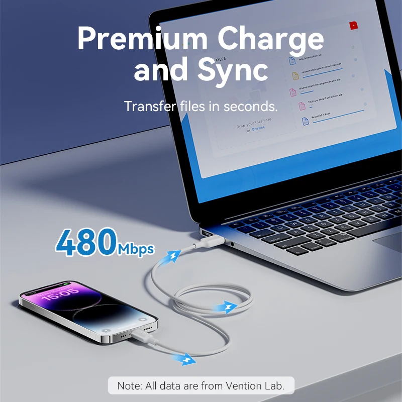 Cable USB-C a Lightning Vention para iPhone – Carga rápida - imagen 5