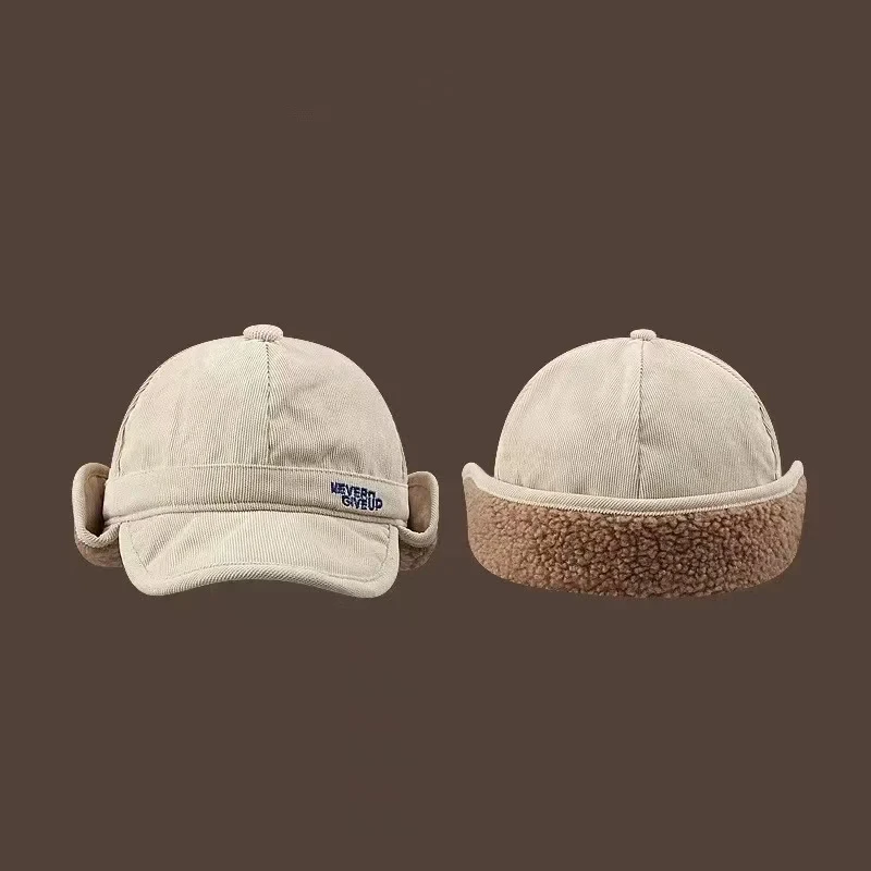 Mesh Red ins Lamb Fleece Thickened Warm Duck Tongue Ear Protection Hat for Men and Women Autumn and Winter Thickened Riding