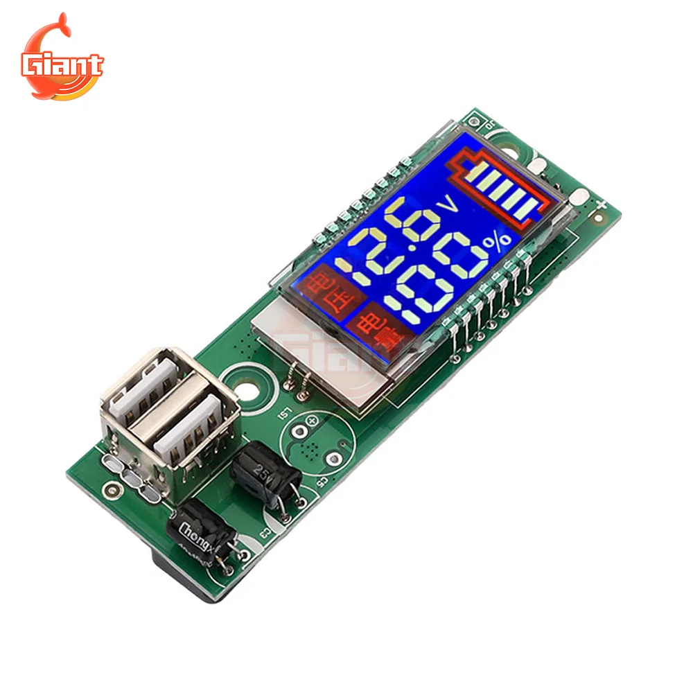 Lead Acid Lithium Battery Voltmeter Battery Capacity Tester LED LCD Digital Voltage Tester Module USB Battery Level Indicator