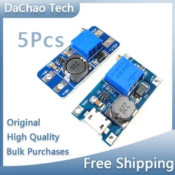 5PCS MT3608 DC-DC 스텝 업 컨버터 부스터 전원 공급 장치 모듈 부스트 최대 출력 28V 2A Arduino 조정 가능 5V/9V/12V/24V