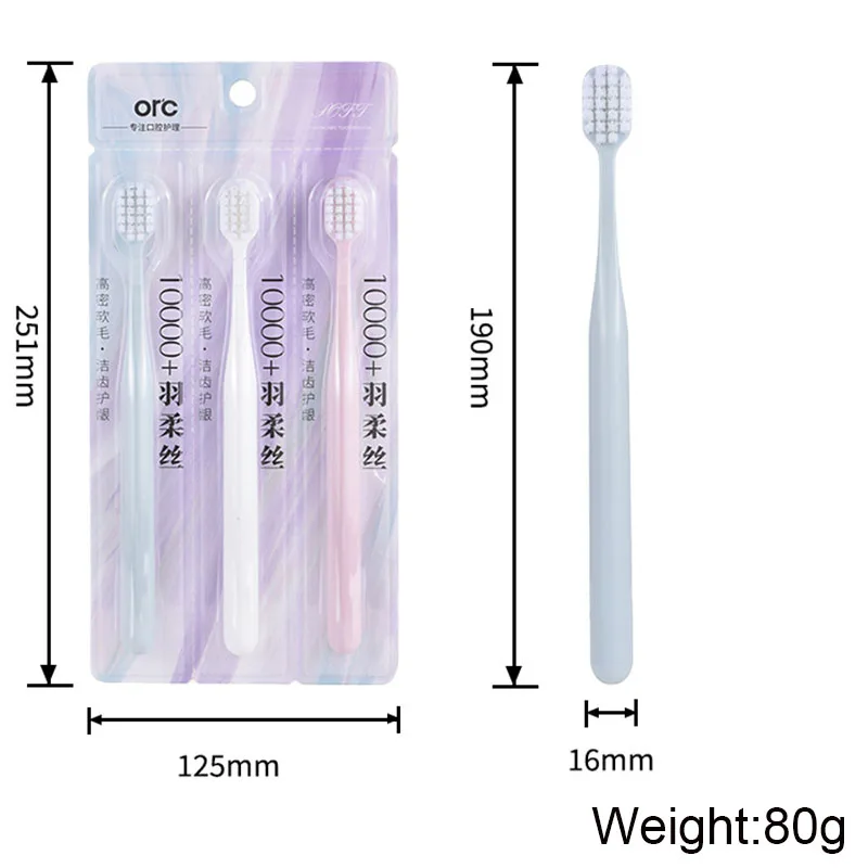 Adult Soft Bristled Toothbrush Feather Soft Silk Independently Packaged And Portable Simple Brush Handle Family Teeth Oral Care