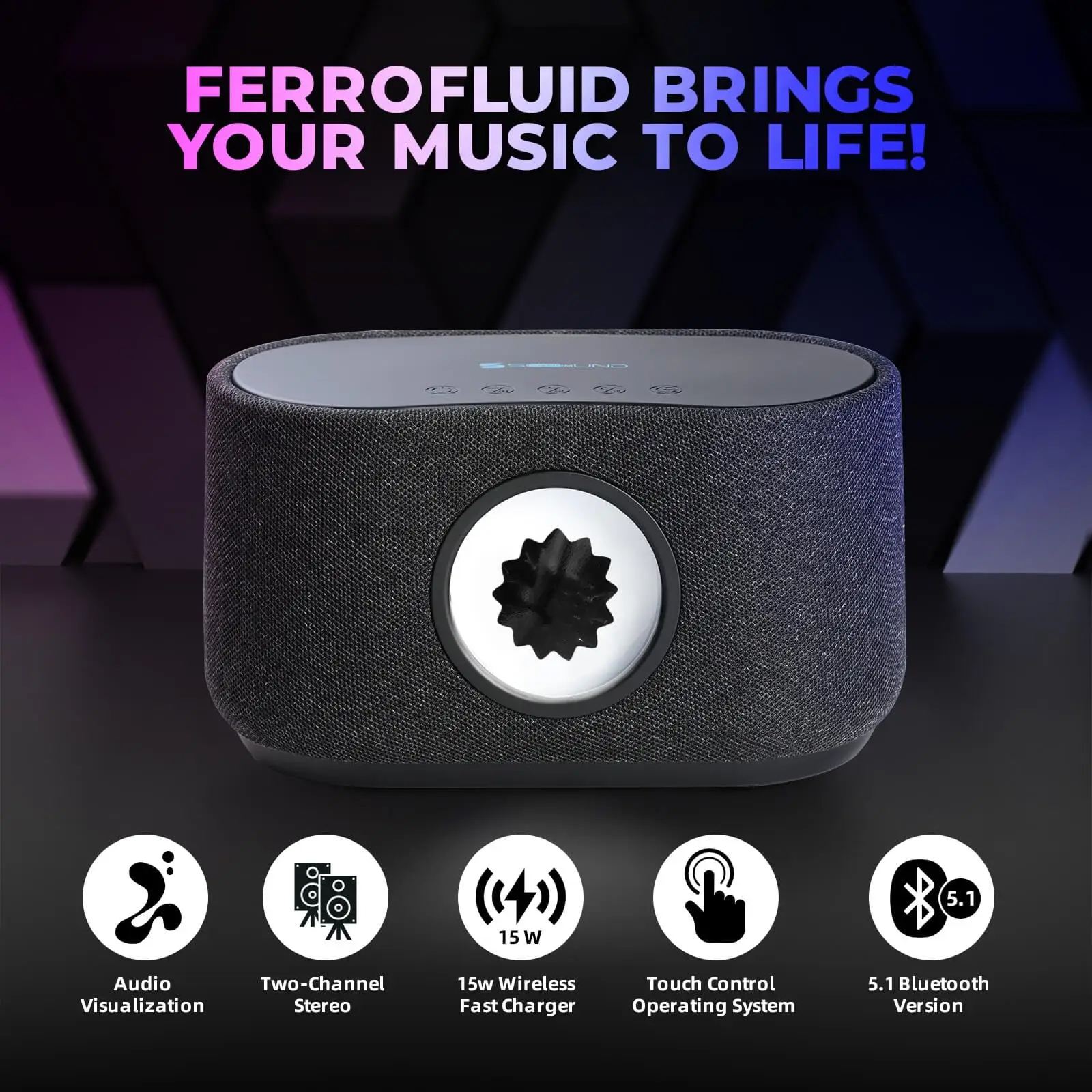 Future Technology Visualization Venom Magnetic Fluid Audio Wireless Bluetooth Living Room Desktop Speaker Subwoofer Rhythm Music