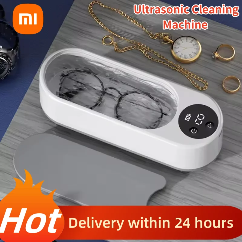 XIAOMI MIJIA Ultrasonic Cleaner Portable Household Cleaning Machine Jewelry Cleaner Machine Ring Eye Glasse Makeup Brush 450ml