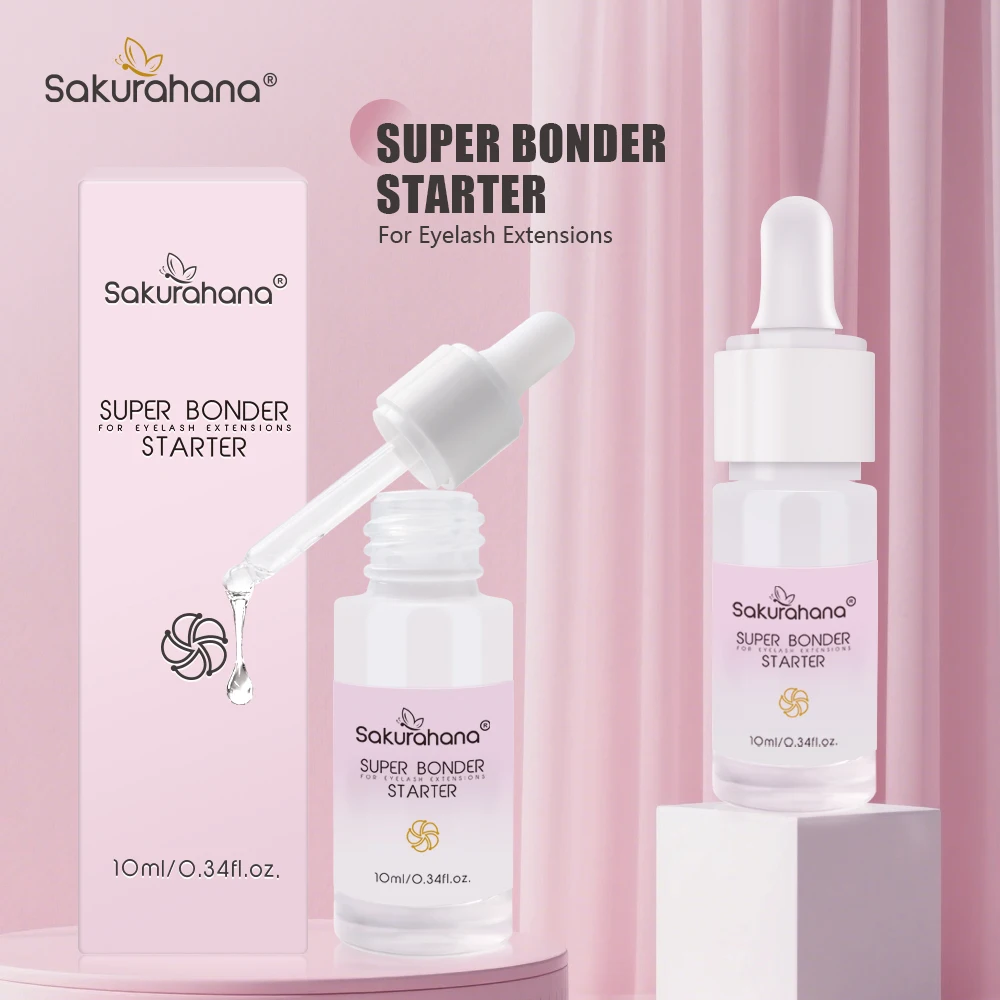 SAKURAHANA 10 ml Super Bonder Fixiermittel für Wimpernverlängerungen, Grundierung für langlebige Wimpern, Kleber für Wimpern-Make-up
