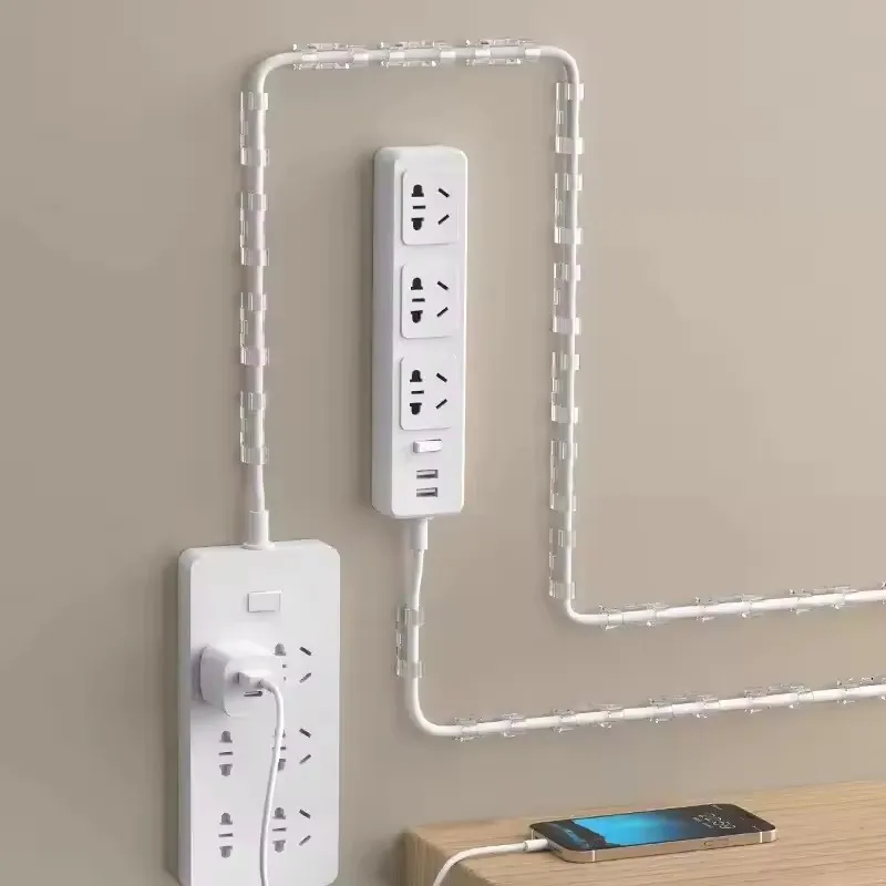 Cable Clips Organizer Drop Wire Holder Cord Management Self-Adhesive Cable Manager Fixed Clamp Wire Winder For Home Office Car