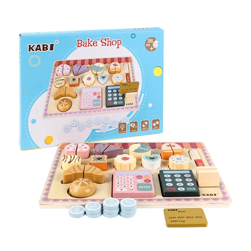 Gioco di imitazione in legno Montessori per bambini simulazione classica supermercato shopping giocattolo gioco educativo prescolare per regalo per bambini