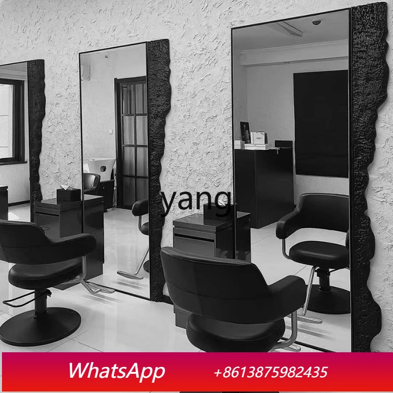 LMM stainless steel haircut mirror, single and double-sided floor-to-ceiling haircut mirror for hair salon