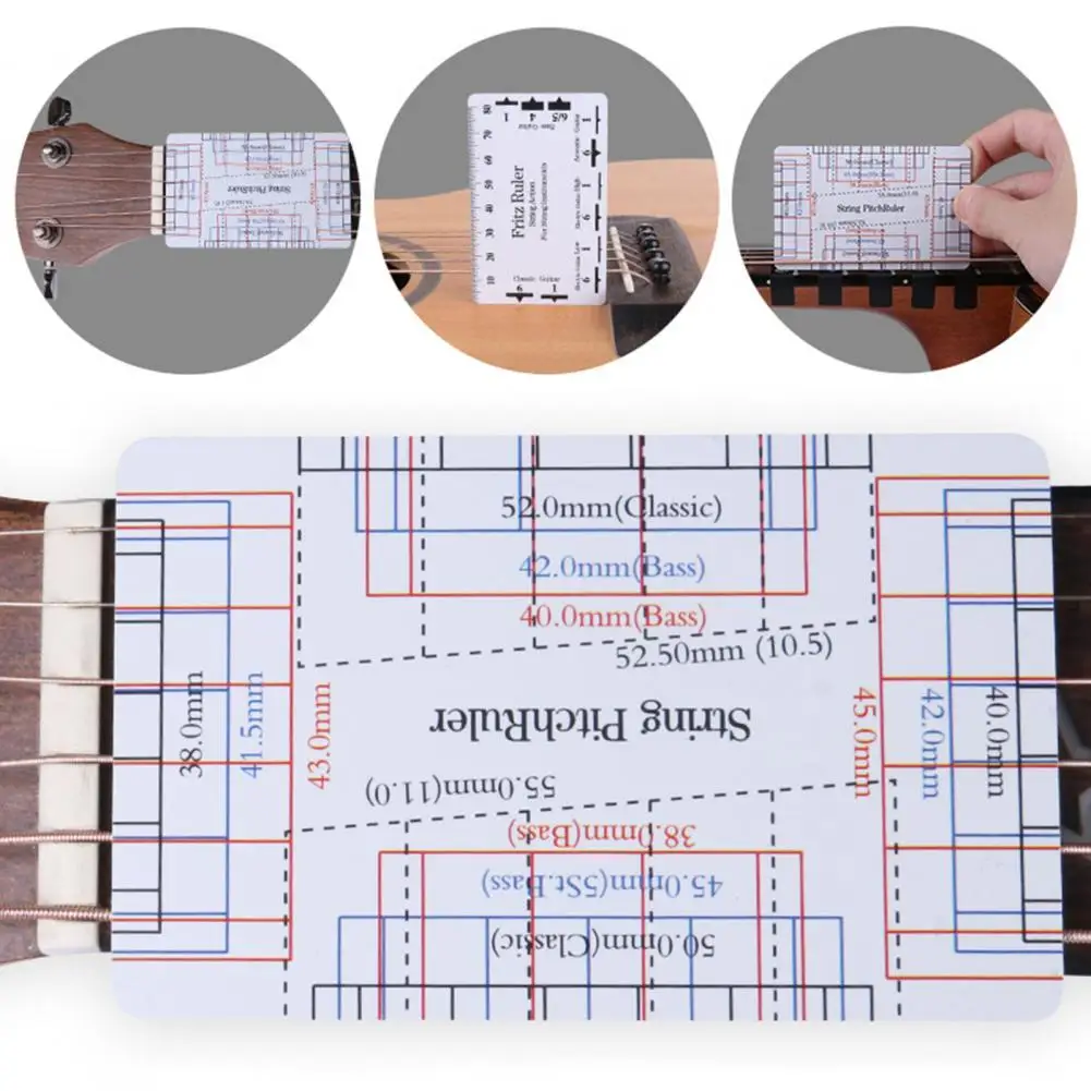 Guitar Neck Ruler String Action Ruler for Guitar Accurate Portable PVC Gauge Guitar Neck Ruler