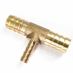 Conector divisor de 3 vías, accesorio de tubo reductor de latón OD, lengüeta de manguera de 4, 6, 8, 10, 12, 14, 16 y 19mm