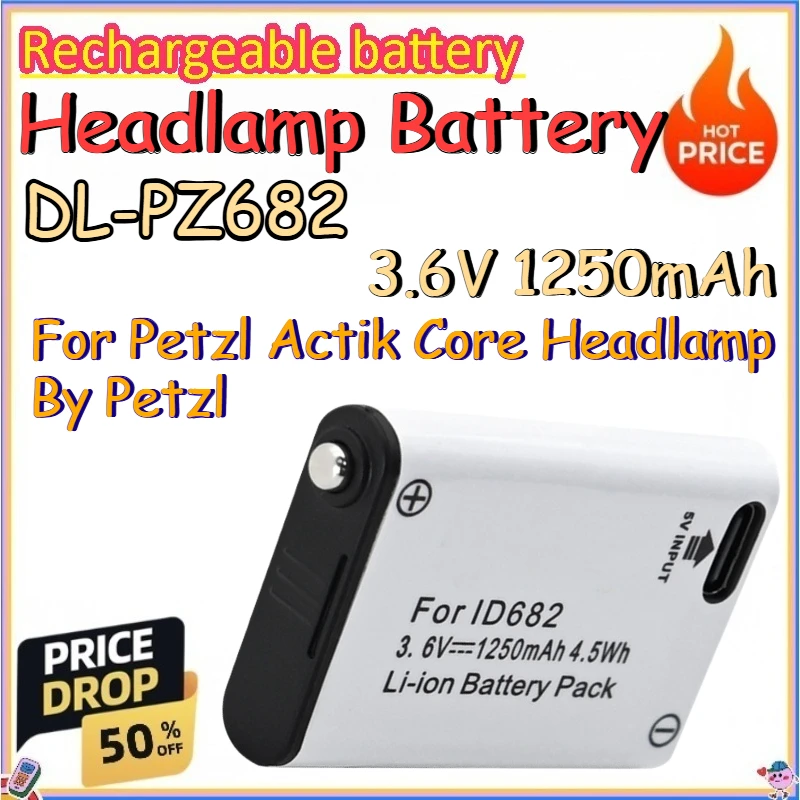 

DL-PZ682 3.6V 1250mAh Headlamp Battery for Petzl Actik Core Headlamp By Petzl Rechargeable Lithium Battery