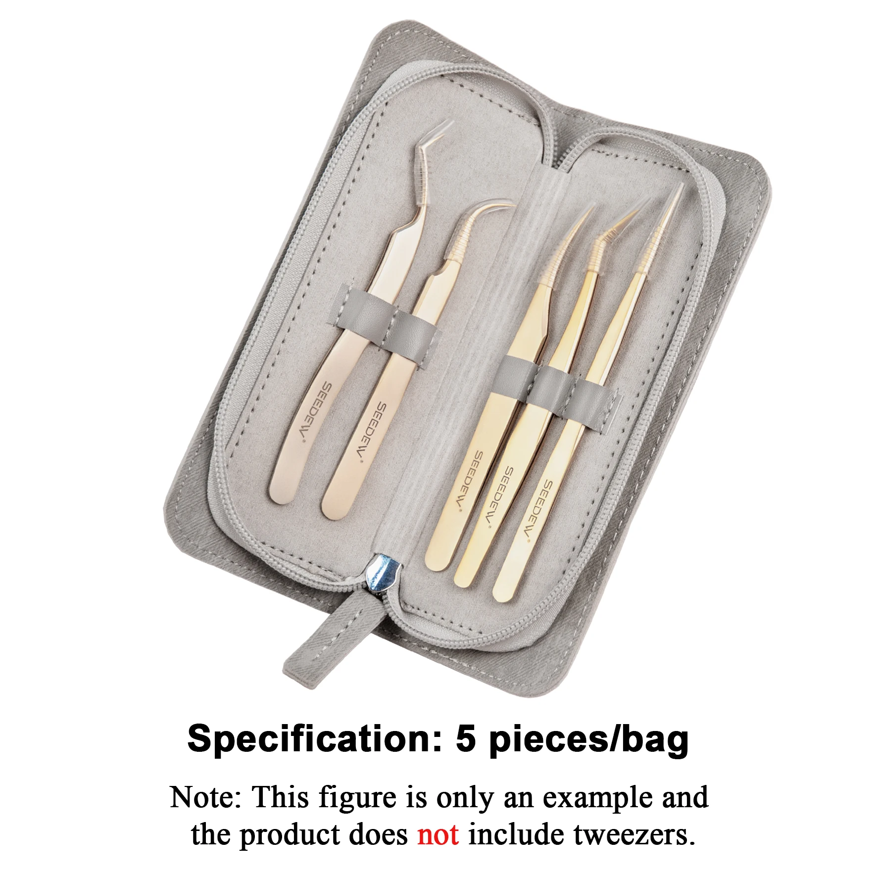 Seedew pinça com zíper caixa de armazenamento ferramentas de maquiagem caso profissional extensões de cílios acessórios