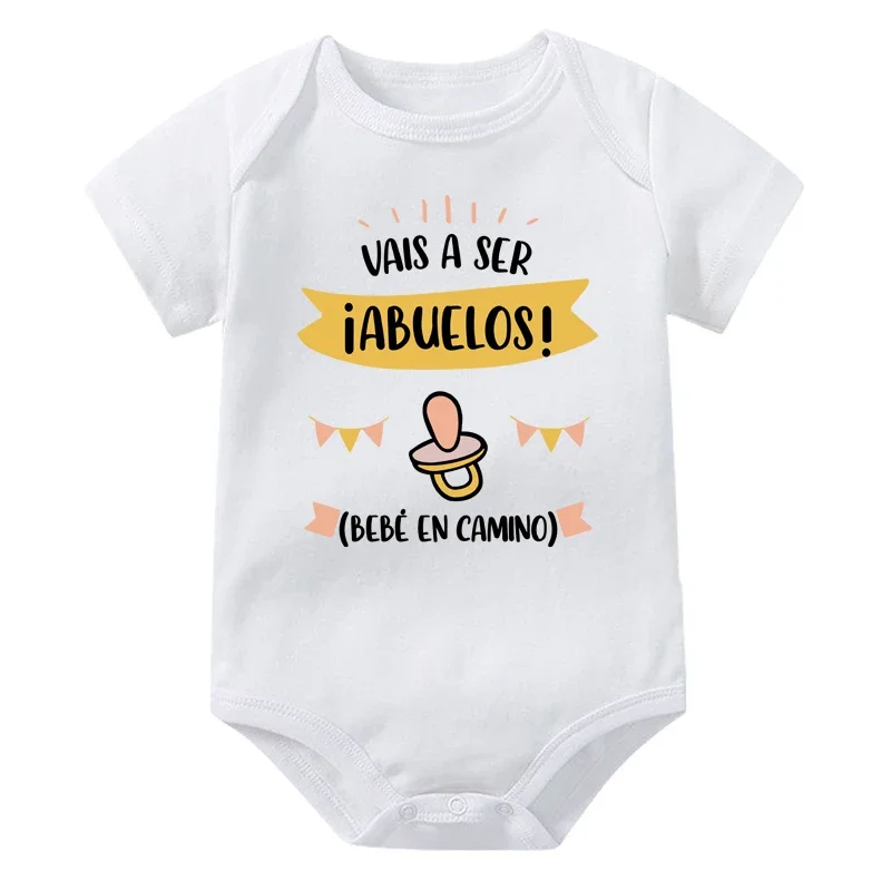 You Are Going To Be Grandparents Baby on The Way Print Newborn Bodysuit Baby Announcement Clothes Toddle Short Sleeve Rompers
