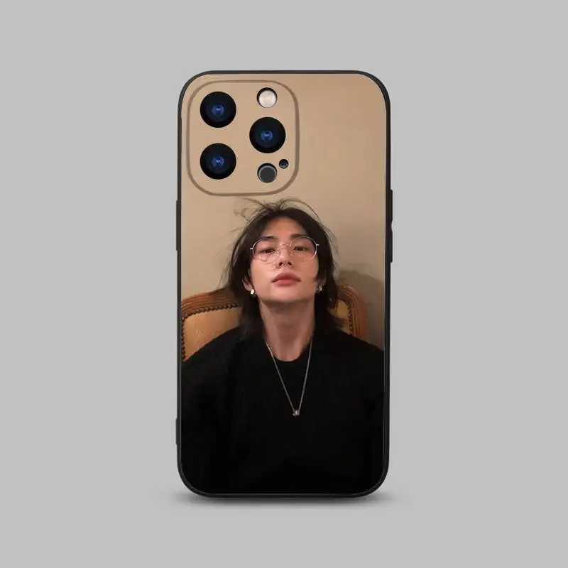 Kpop Hwang HyunJin Phone Case For iPhone 15,14,13,12,11 Plus,Pro,Max,XR,XS,X,7,8 Plus,SE,Mini Black Silicone Soft