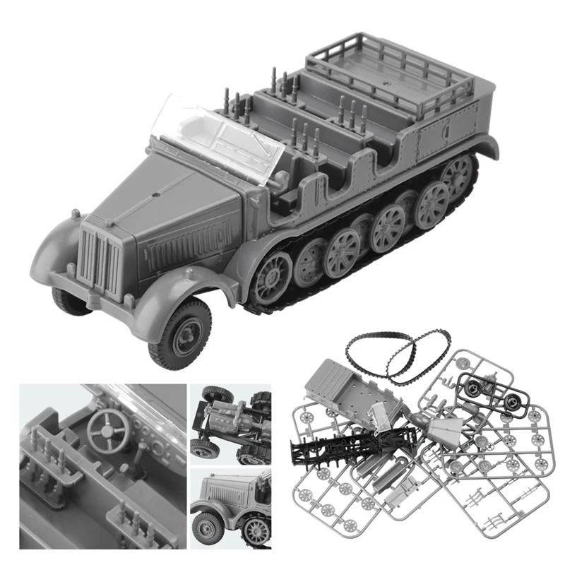 

1/72 Sd Kfz 7 DIY Assembly Half-Track Vehicle 3D Puzzle Building Toy Children Gifts Model Child Toy For Boys A37