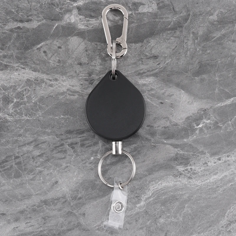 SR-Small Heavy Duty حاملي شارة قابلة للسحب، حاملي شارة الهوية مع مشبك حزام حلقة رئيسية لسلسلة مفاتيح بطاقة الاسم