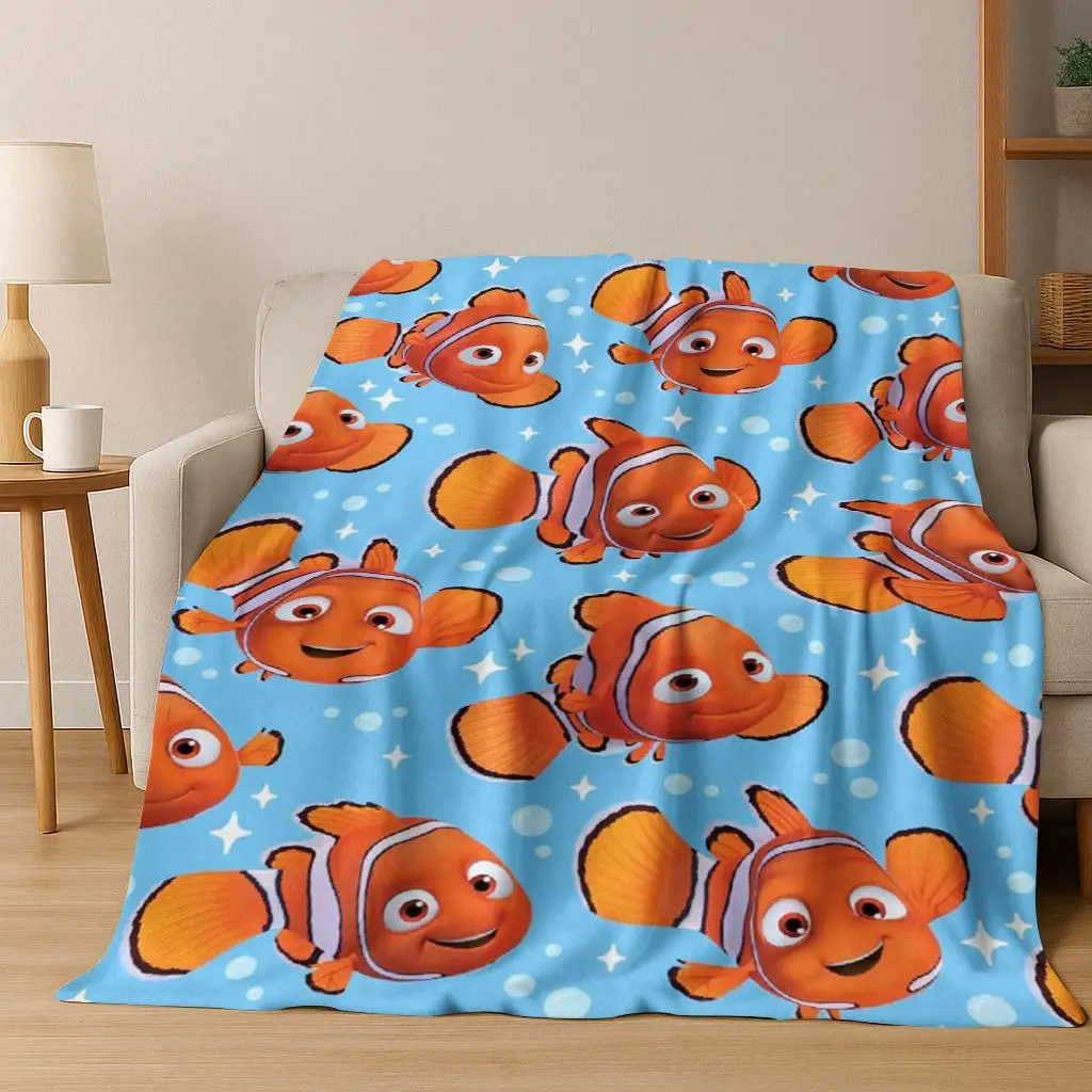 

3D Cartoon Finding Nemo Underwater World Flannel Blanket,Warm and Cozy Soft Throw Blanket for Home Bedroom Bed Sofa Picnic Cover