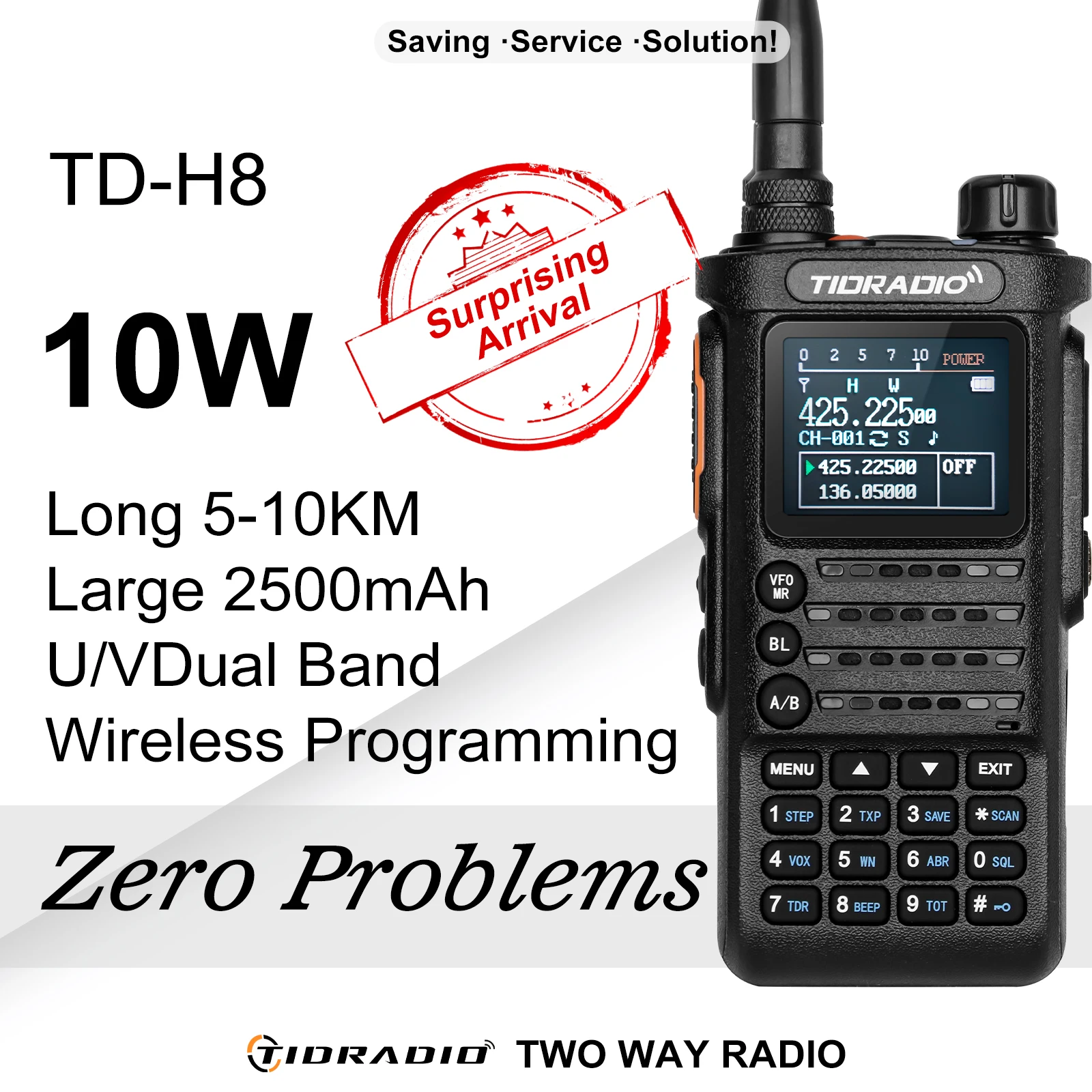 TIDRADIO 10W Profesional Walkie Talkie Long Range H8 Radio Portable Comumicador Phone Wireless programmable