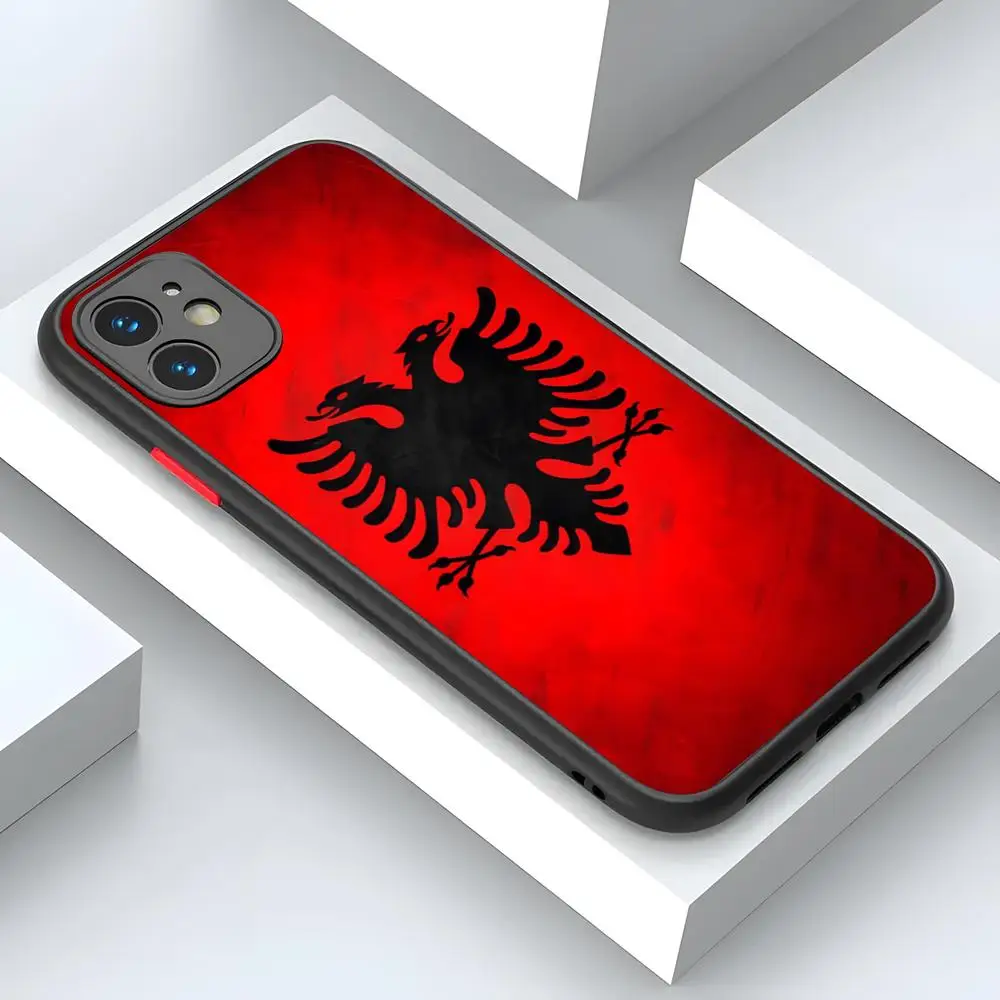 Albania Flag Phone Case Luxury For IPhone 16 15 14 12 13 11 Pro XR XS Max Mini X Suitable For 58-108 7 8 Plus Matte Shell Cover