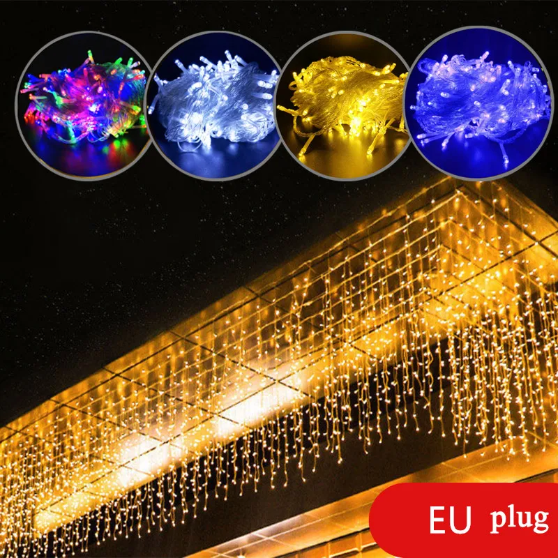

Street Wedding Garden Decoration Outdoor LED 4x0.6m Holiday Light Garland for Patio Christmas Lights Fairy String Curtain Light