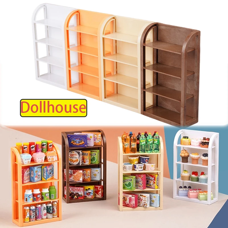 1 szt. Miniaturowy regał ekspozycyjny do domku dla lalek w skali 1:12, stojak do przechowywania, dekoracja sceny, zabawka, akcesoria do domku dla lalek