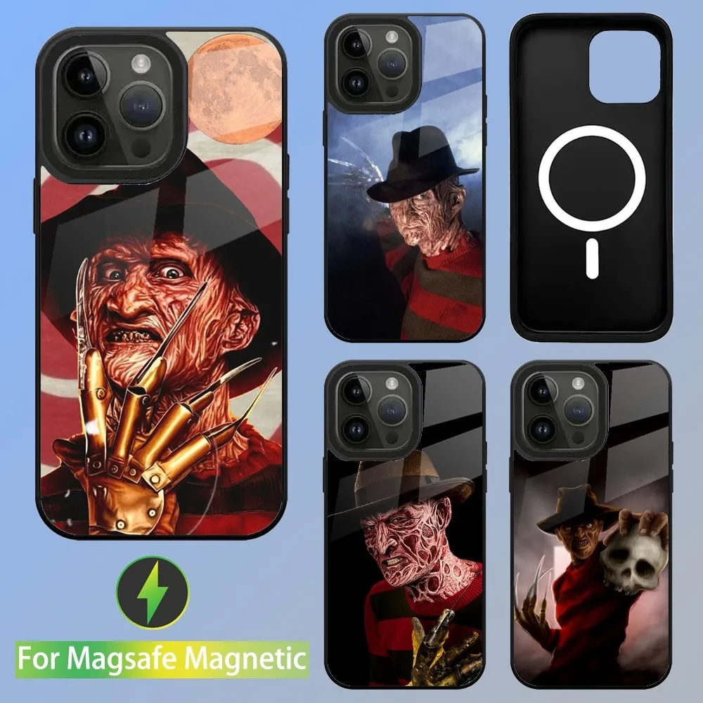 F-Freddy horror K-Krueger Phone Case For iPhone 16,15,14,13,12,11,Plus,Pro,Max Mini Magsafe Magnetic Wireless Charging