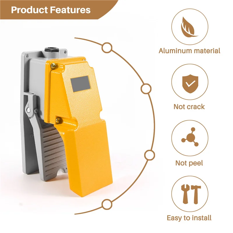 LT4 Foot Switch Aluminium Case Treadle Pedal Switch For Machine Tool Control Silver Contact