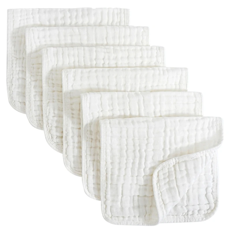 Cotton Shoulder Pad Baby Burp Cloths Super Absorbent Gauze Saliva Towels for Drooling & Spit Up, 6Pcs/set D5QA